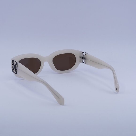 Off-White OERI14E PALMER 6164 Sunglasses Beige Oval Frame, Brown Lenses main image 5